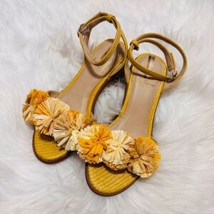 Sam Edleman Kids Yellow Pom-Pom Sandals